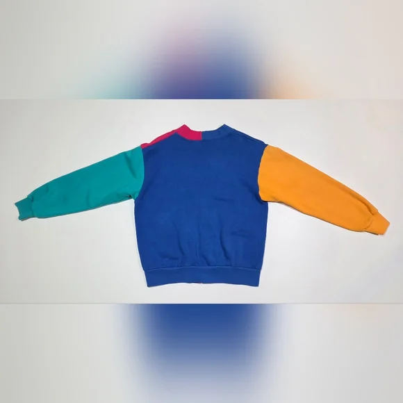 Vintage 90s Kids Colorblock Cardigan Sweater Granny Core Talbot Kids Sz XLRetro - Picture 3 of 11